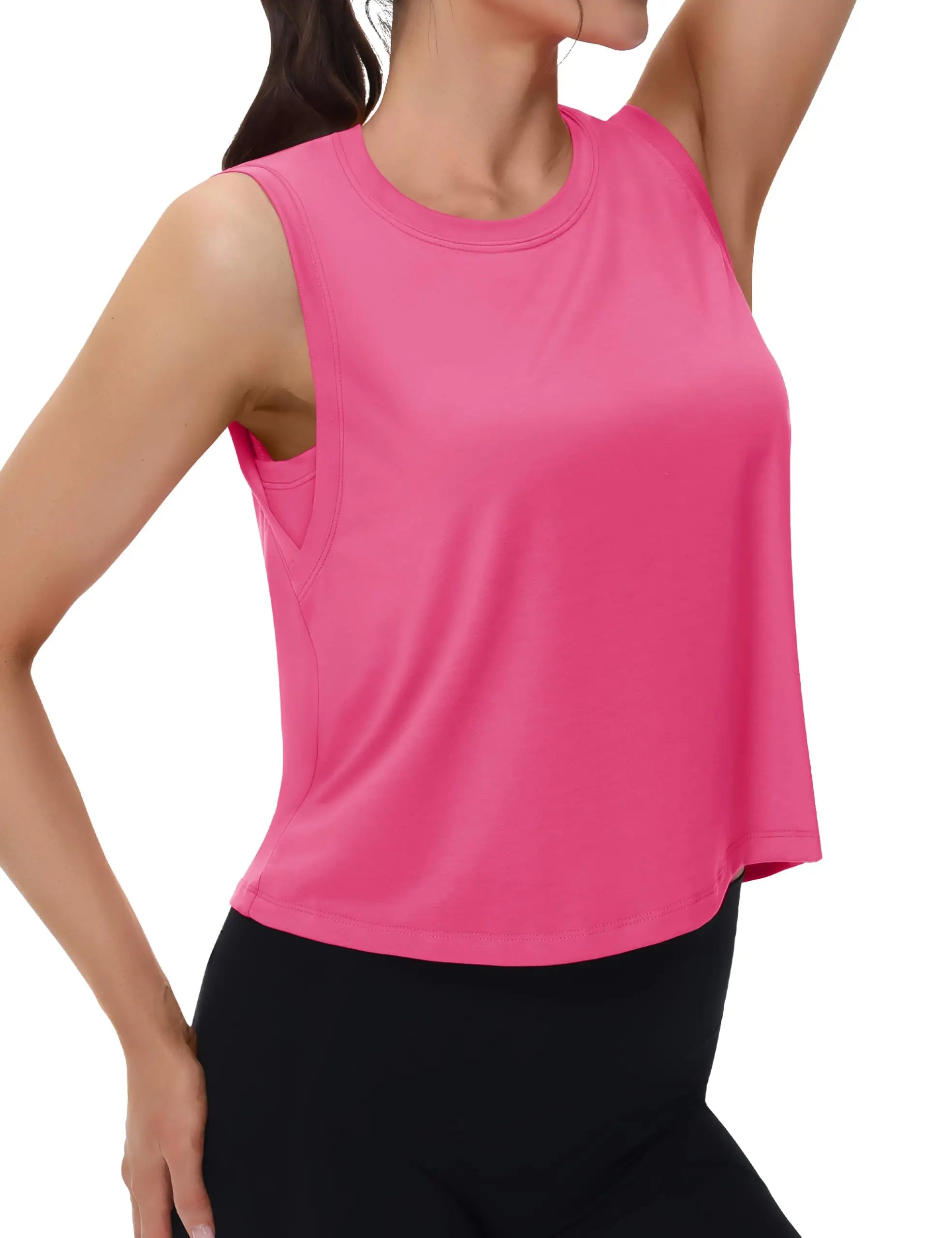 Women's Moisture-Wicking Clothing: TACVASEN Sleeveless, Loose Fit, Crew-Neck, Workout Crop Tank Tops / Rungear