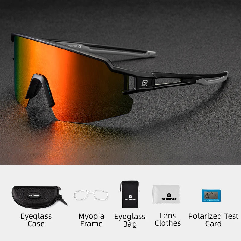 ROCKBROS Photochromic Running Glasses – UV400 Polarized Bike Sunglasses for MTB & Road Cycling