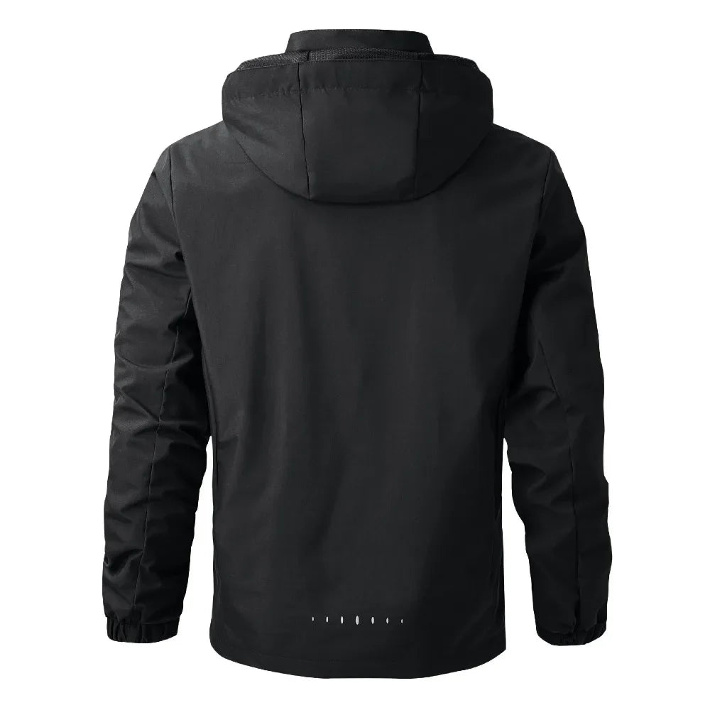 Men's Waterproof Hooded Running Jacket | Lightweight Windproof Raincoat