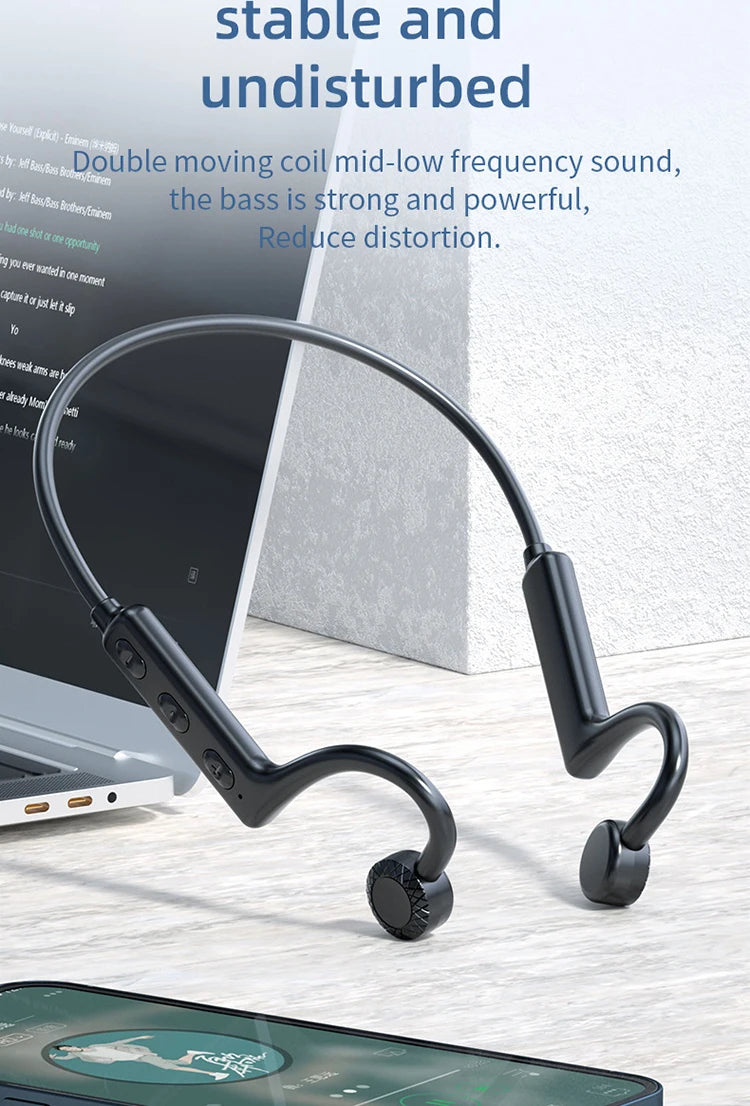 Running Tech Gear: Xiaomi Bone Conduction, Wireless, Waterproof Bluetooth Headset Ear Hooks For iPhone / Rungear