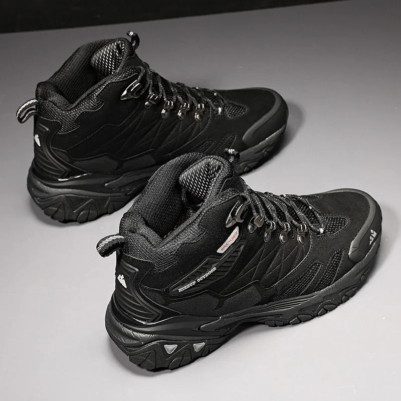 Men's Hiking Shoes: Winter Resistant, Suede, High-Top Hiking Boots / Rungear