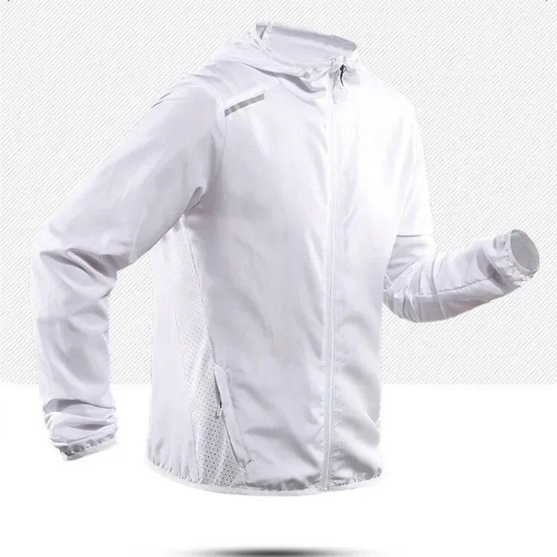 Running Reflective Apparel: 2025 Unisex, Hooded, Gradient Colour, Breathable Sports Jacket / Rungear