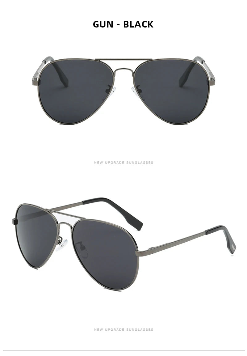 Men's Sunglasses Gear: Classic, Polarized Metal Black Aviation Sunglasses UV400 / Rungear