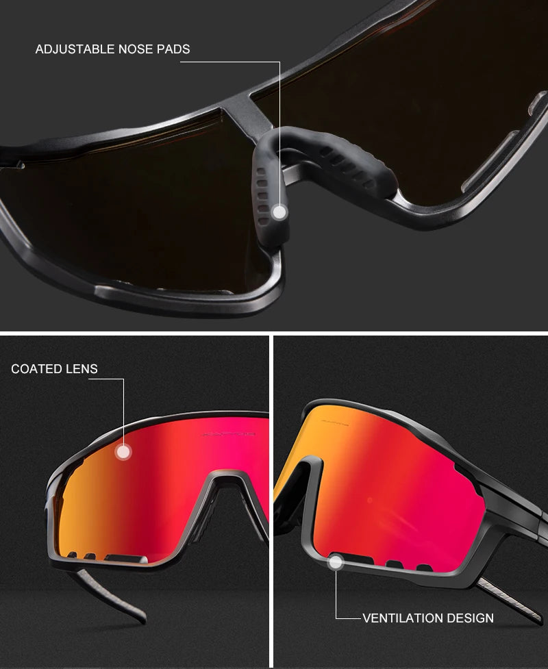 KAPVOE UV400 Glasses Unisex Cycling Outdoor Sports Running Eyewear