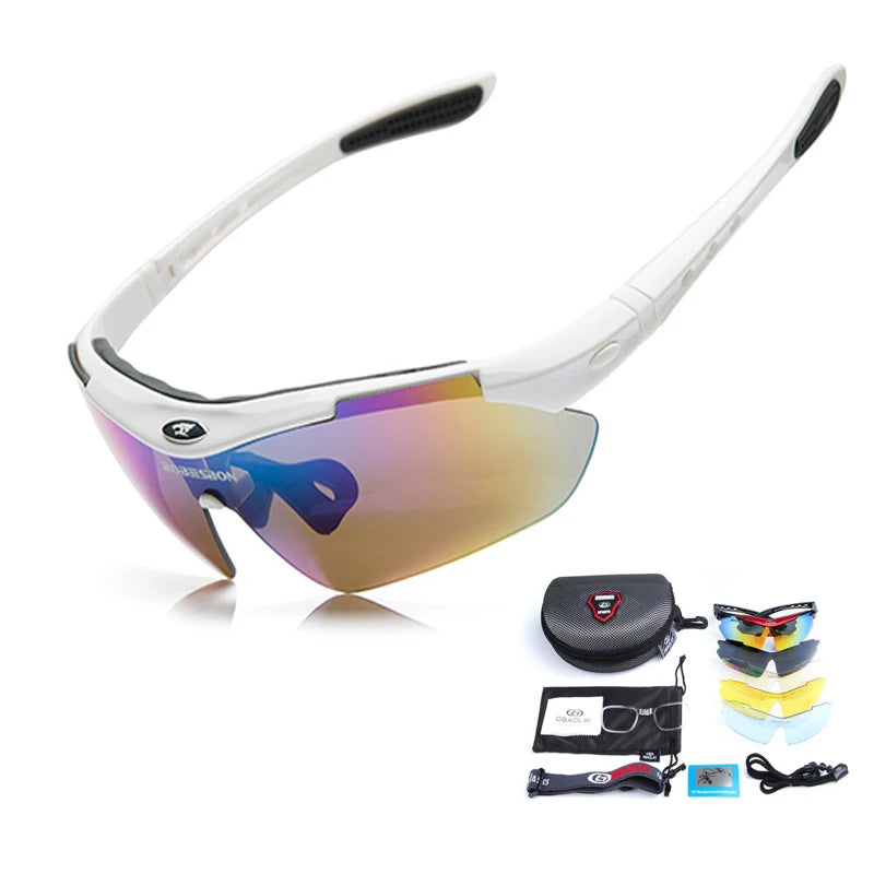 UV400 Sports Sunglasses with 5 Interchangeable Lenses | Running, Cycling & Outdoor