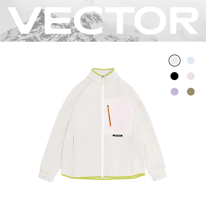 Unisex Winter Jackets: VECTOR Unisex Fleece, Contrast Sleeve, Warm Winter Sweatshirt Jacket / Rungear