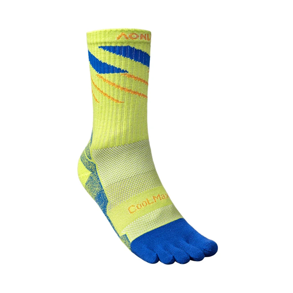 AONIJIE Long Tube Toe Socks – Warm, Breathable Five-Finger Running Socks for Hiking and Camping