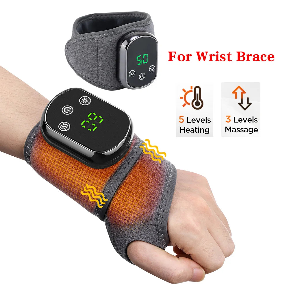 Electric Heating Wrist Brace Vibration Massage Hot Compress Ankle Wrap And Hand Protector Rechargeable Wristband
