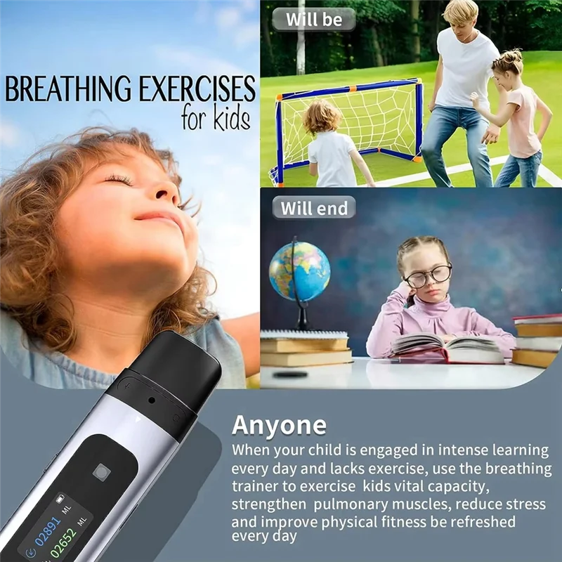 B24B Intelligent Breath Trainer & Spirometer | Digital Lung Fitness Trainer
