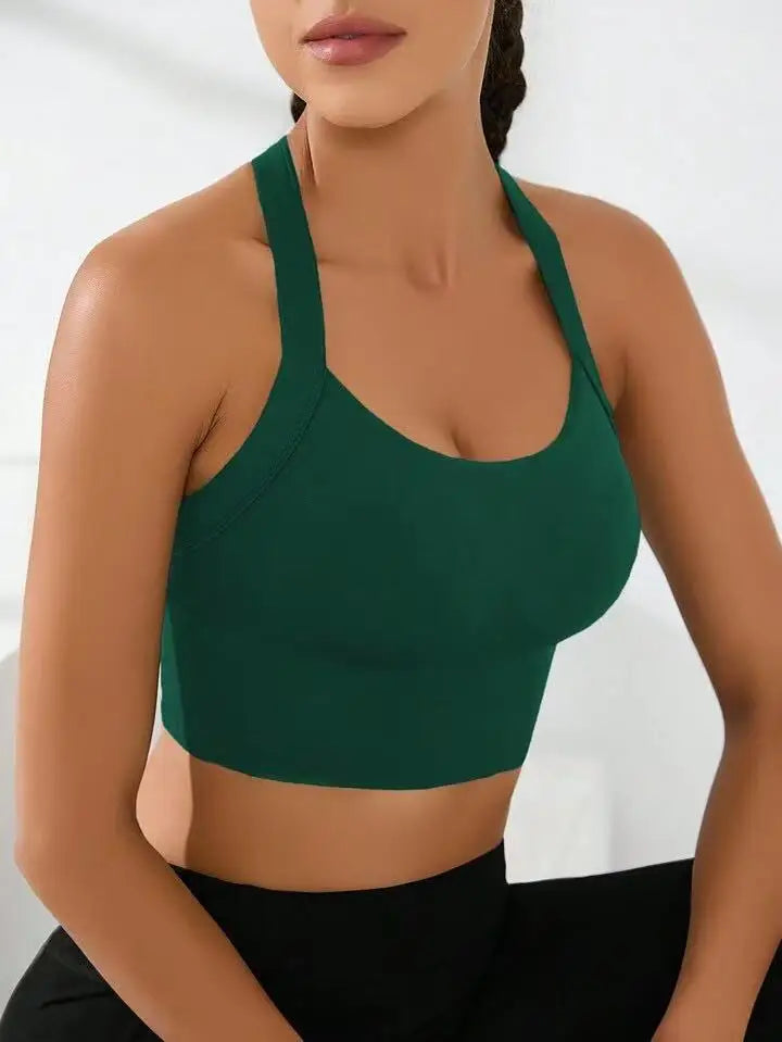 Women's Cross-Back Sports Bra – Adjustable, No Pad, All-Sport Fit
