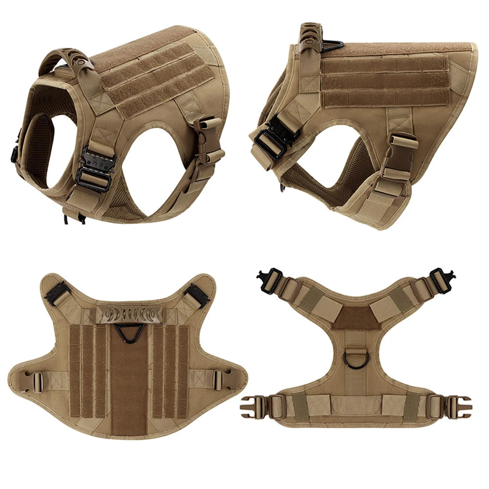 Tactical Military Dog Harness | Padded, Quick-Release Vest for Medium & Large Dogs | S–XL