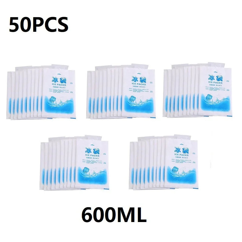 50-Pack Reusable Gel Ice Packs – Water Injection Cold Compress for First Aid, Pain Relief & Fresh Food Cooling