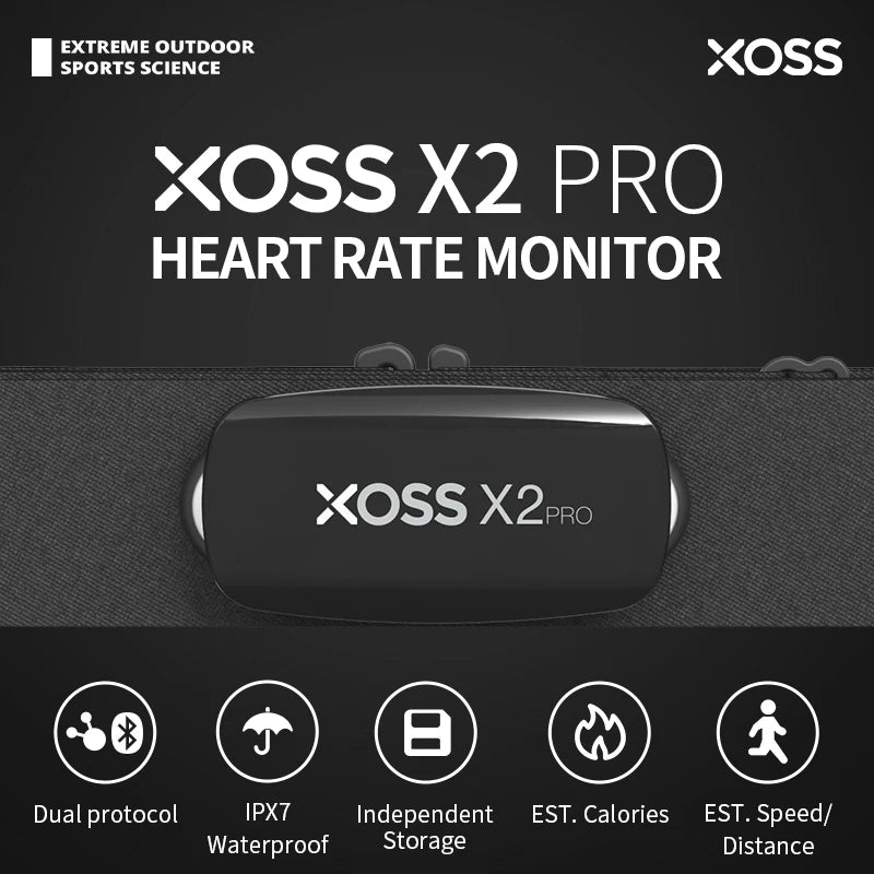 XOSS X2 Pro Heart Rate Sensor – Bluetooth & ANT+ Chest Strap HRM for Cycling & Fitness Tracking