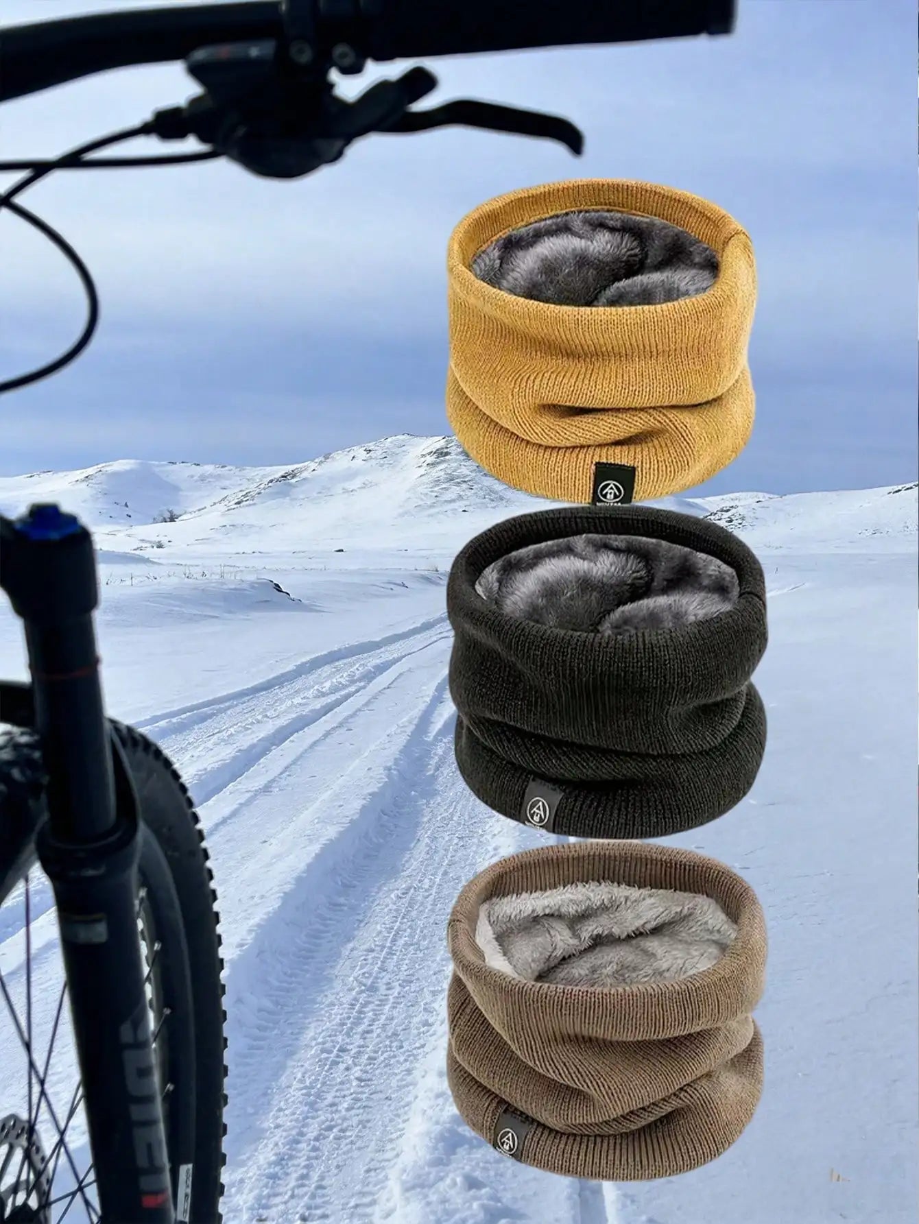 Unisex Thick Fleece Lined Winter Warm Neck Gaiter – Knitted Neck Warmer