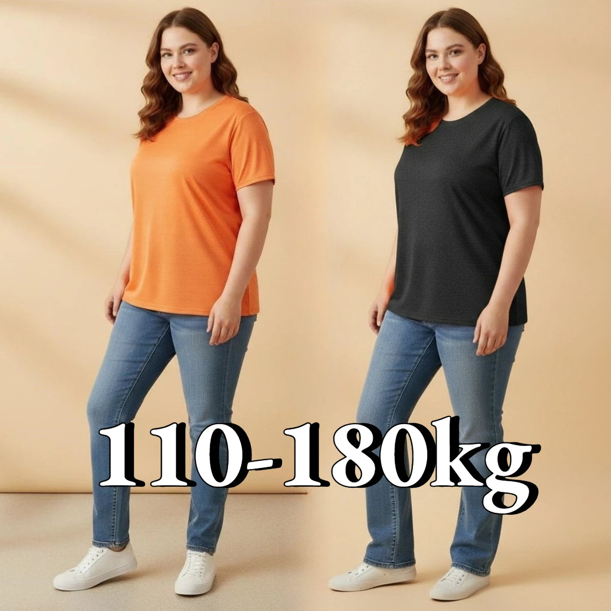 Plus Size Women's Solid Colour Soft Casual Short Sleeved Round Neck Summer T-shirt 1XL-7XLT