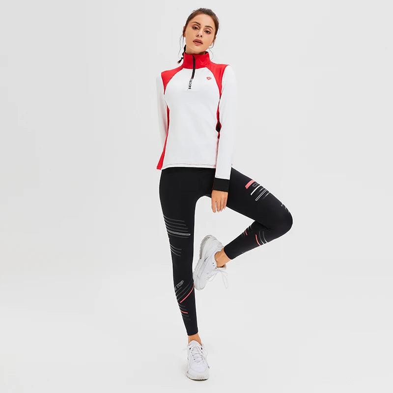 Women's Compression Apparel: Printed High Waisted Workout Pants With Pockets / Rungear