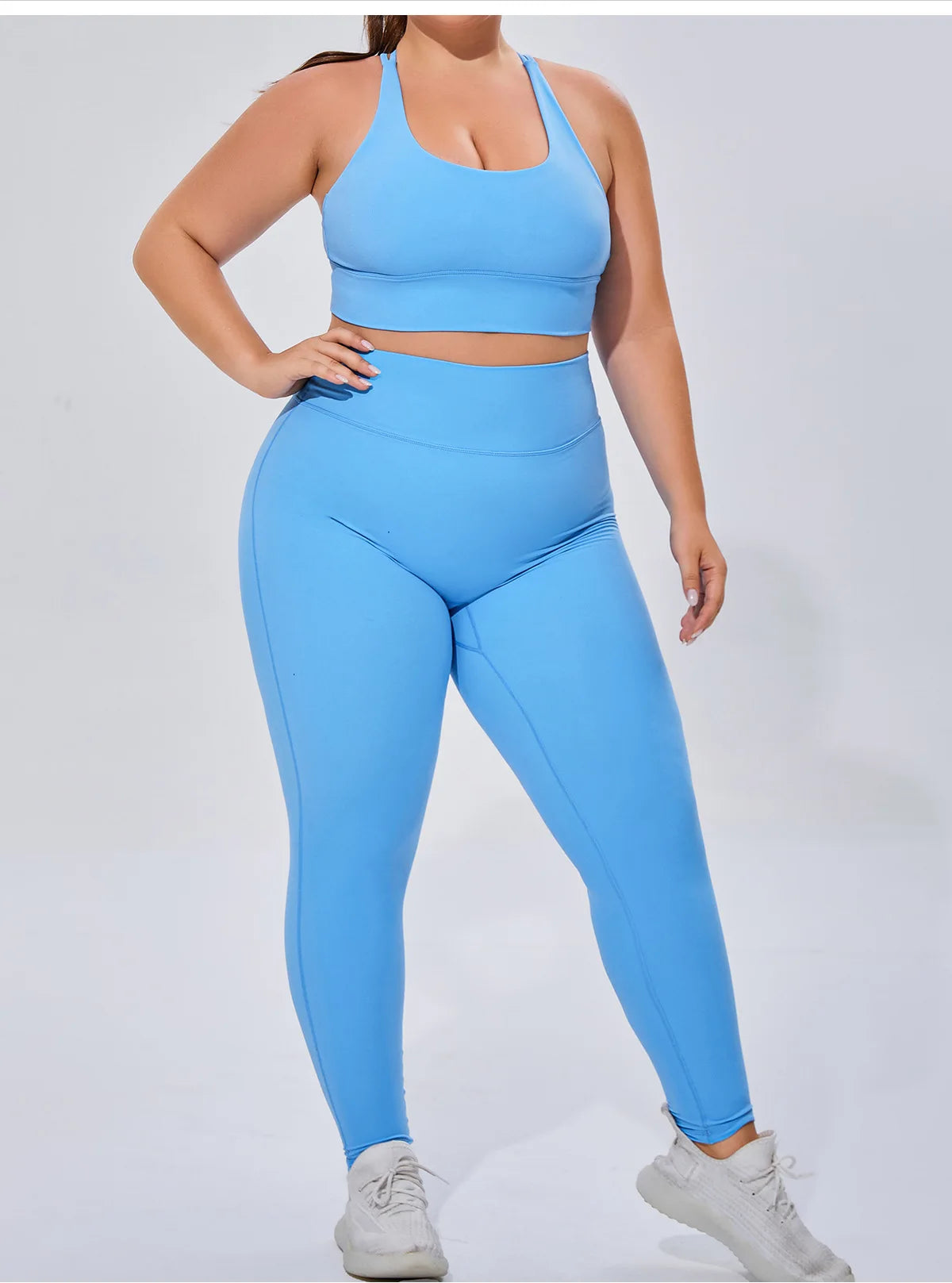 Plus Size Women's Running Apparel: Quick-Dry, Comfortable, High Stretch, Breathable Sports Bra And High Stretch Breathable Leggings / Rungear