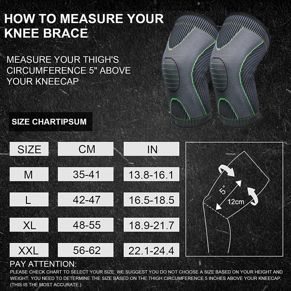 Compression Recovery Gear: Sleeve Knee Brace Support For Running, Workout, Gym, Hiking, Sports / Rungear