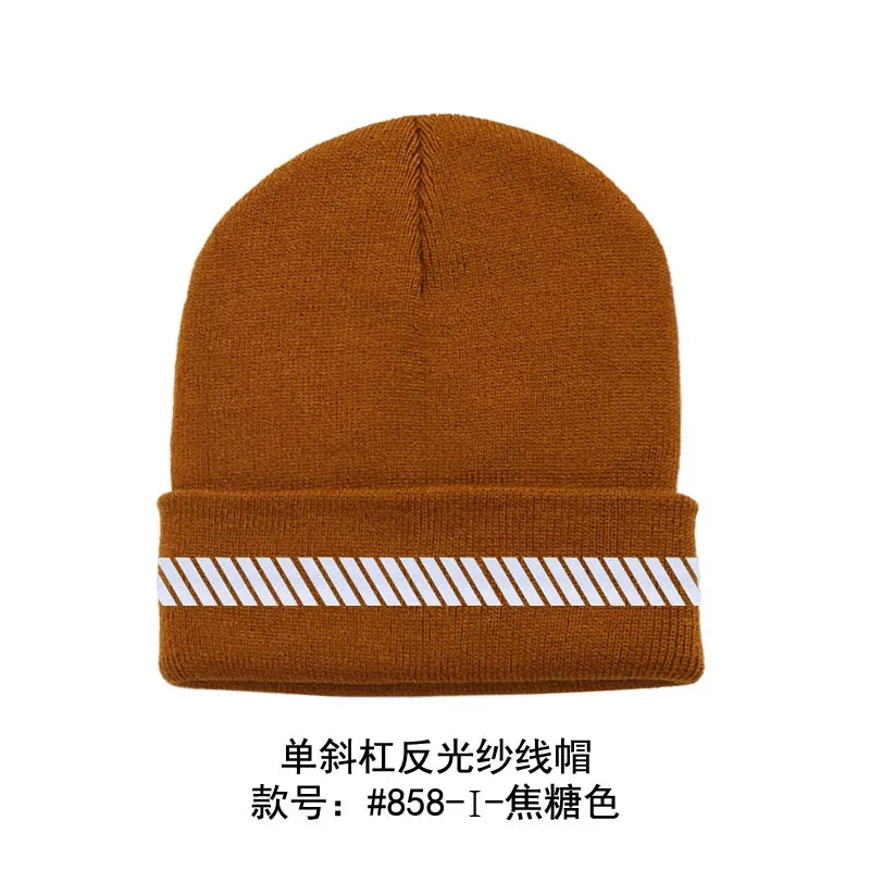Reflective Hat Gear: High Visibility Safety Beanie, Reflective Knit, Ribbed Warm Winter Hats for Night Running, Hiking, Cycling / Rungear