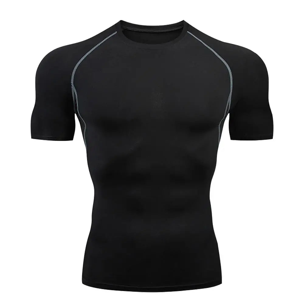 Men's Compression Training Shirt – Short Sleeve Rashguard for Running & Gym Workouts