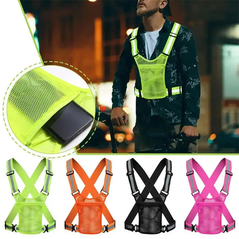 Hi-Vis Reflective Running Vest | Lightweight Breathable Nylon Safety Vest for Running & Cycling | RUNGEAR