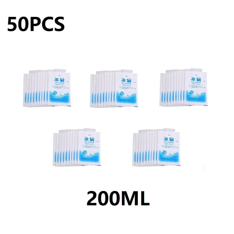 50-Pack Reusable Gel Ice Packs – Water Injection Cold Compress for First Aid, Pain Relief & Fresh Food Cooling