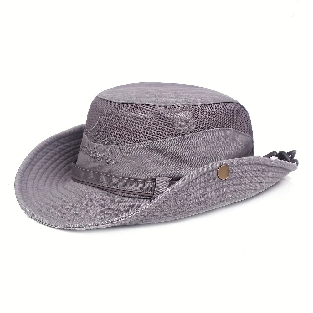 Men's Breathable Mesh Boonie Hat | Wide Brim Sun Hat for Hiking & Fishing