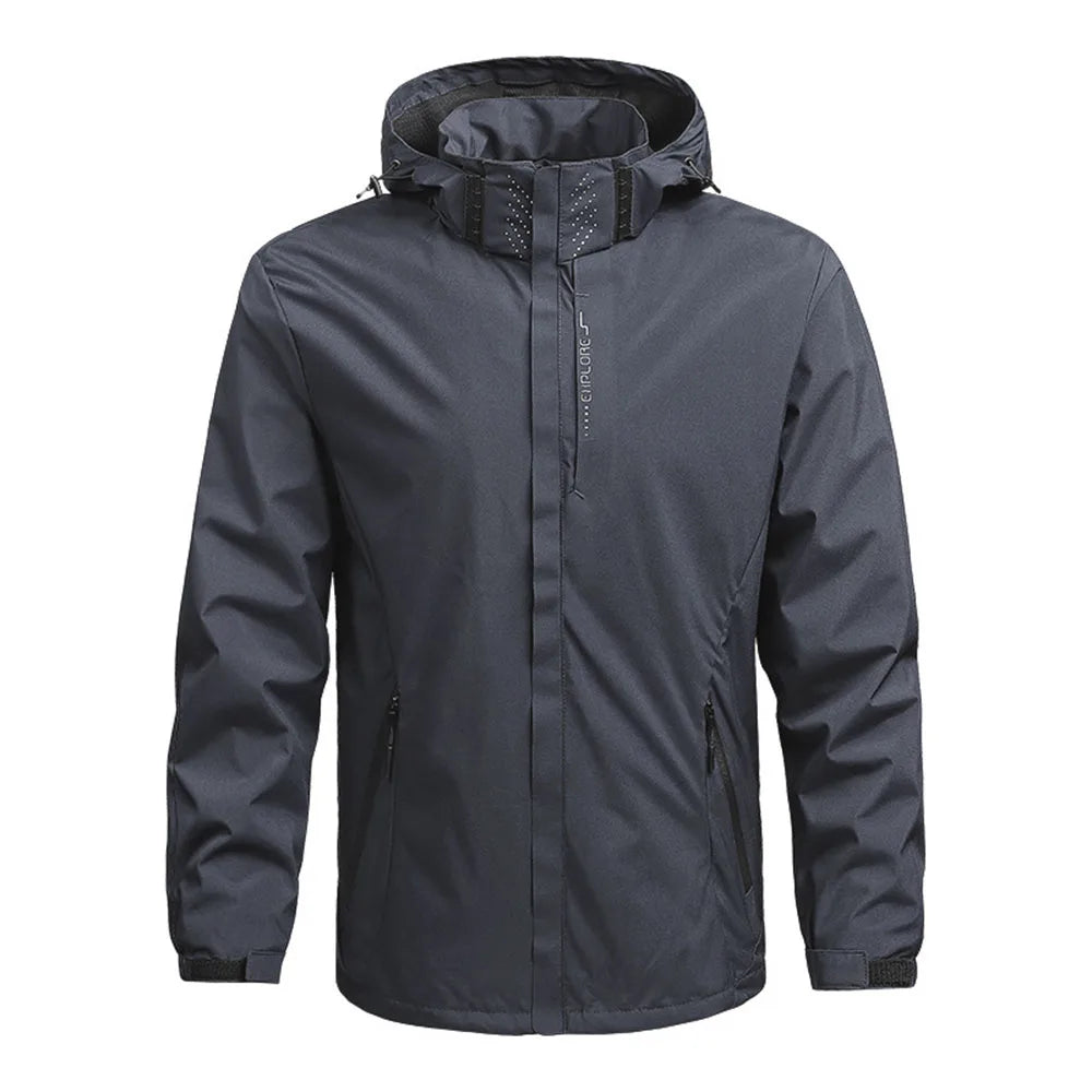Men's Waterproof Jackets: Lightweight, Windproof, Hooded Outdoor Raincoat Hiking Jacket / Rungear