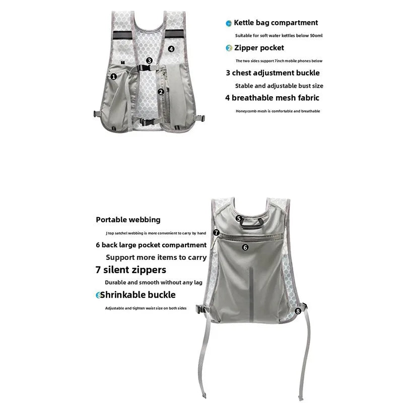 Ultralight Running Hydration Vest | Breathable Unisex Pack for 500ml Bottle — Running, Hiking & Cycling