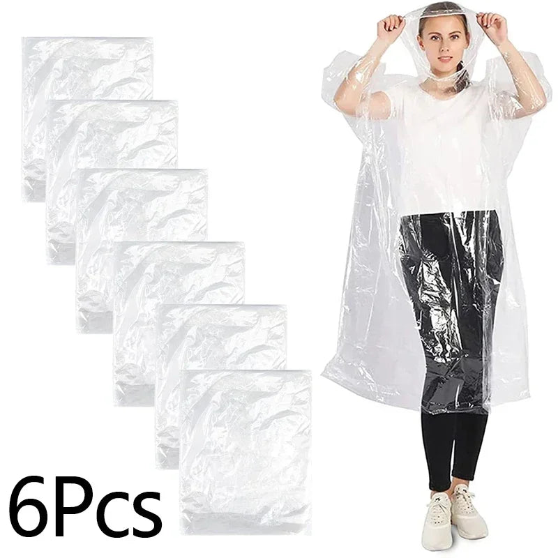 Adult Disposable Portable Emergency Transparent Travel Outdoor Waterproof Poncho Raincoat For Outdoors
