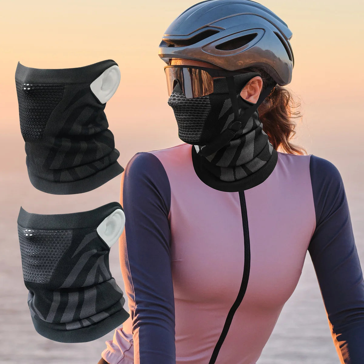Winter Hat Accessories: Unisex (Ear-Loops Anti-shedding) Windproof Neck Warmer Gaiter, Face Mask for Outdoor Sports / Rungear