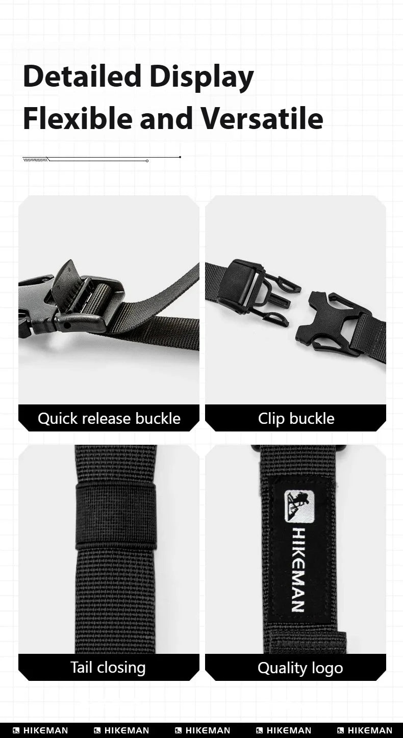 HIKEMAN Adjustable Outdoor Luggage Straps Camping Travel Gear Buckle Fastening Packing Belt for Hiking Accessories