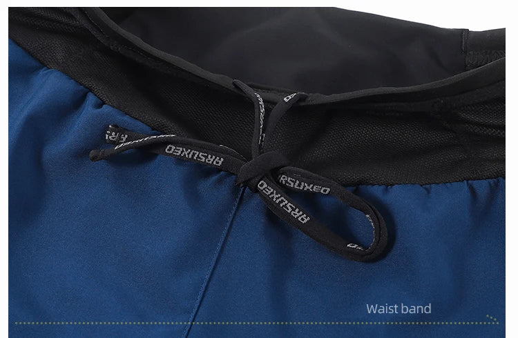 Men's 2 in 1 High Waist Training Gym Fitness Workout Sports Shorts Pants Double Layer B233