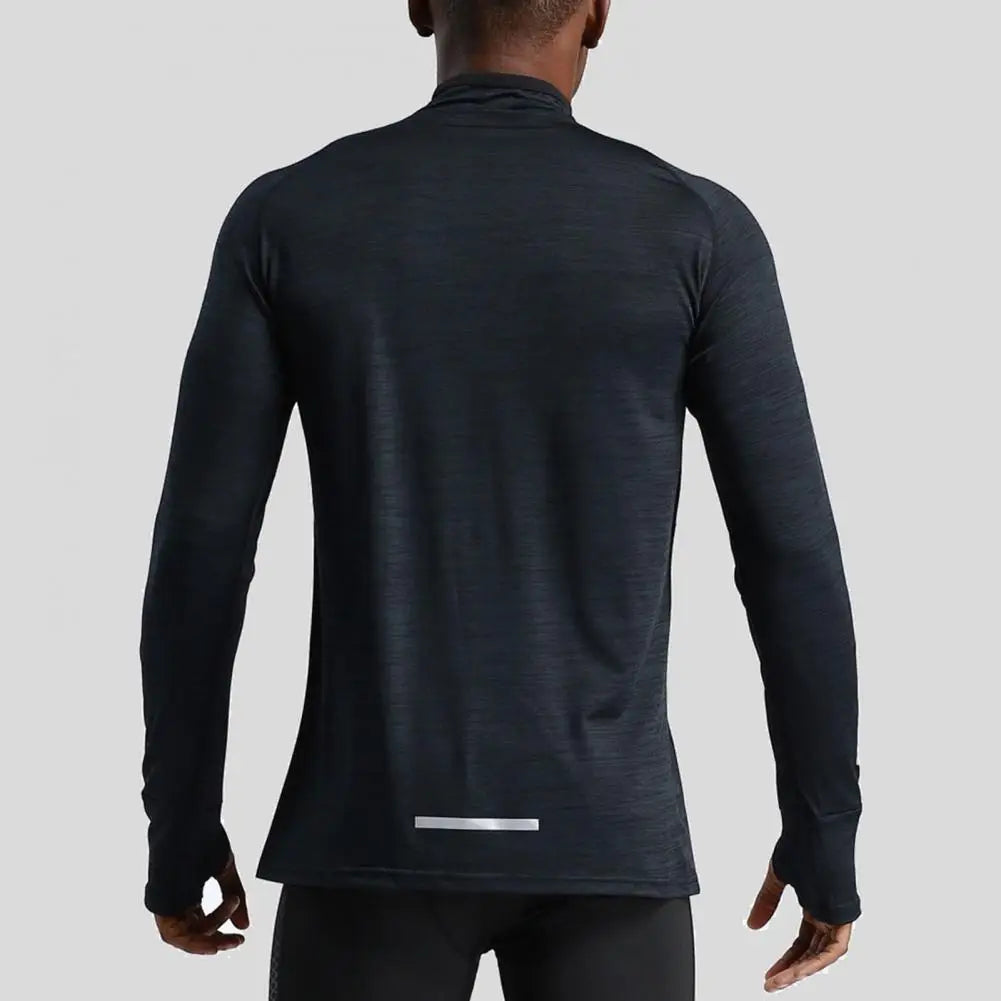 Men's Quick-Dry Apparel: Long Sleeve, Half-Zip, Pullover Running Compression Fitness Shirt / Rungear
