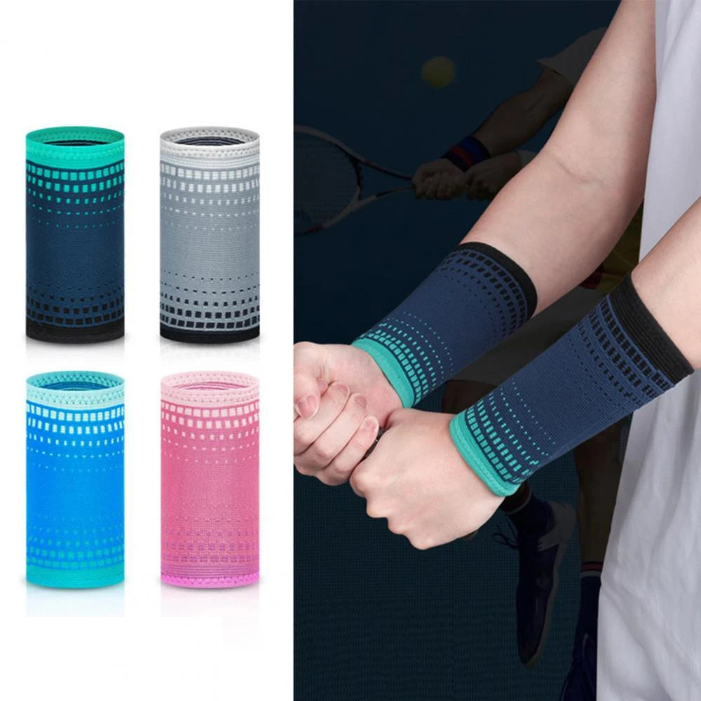 Sport Sweatband Wrist Wraps | 1 Pair Knitted Wrist Support for Tennis, Gym & Running