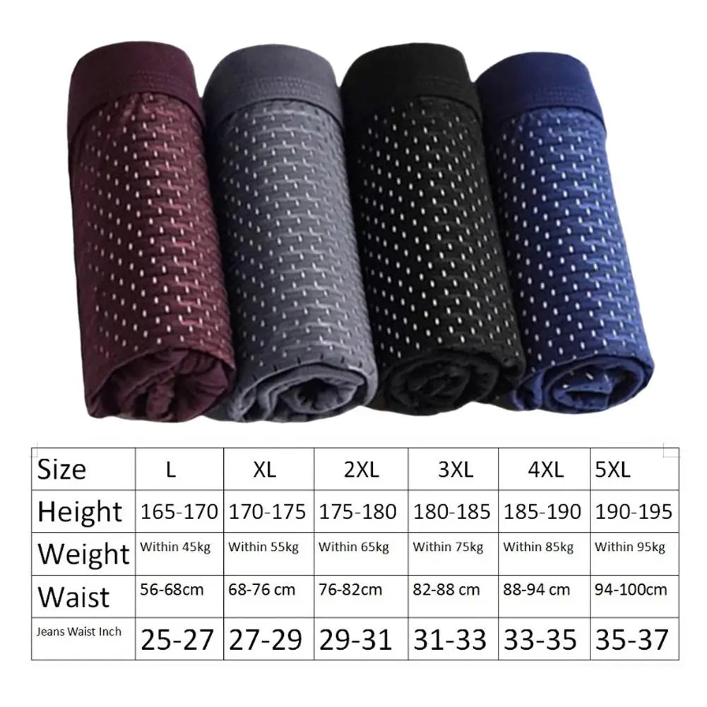 Men's Bamboo Boxer Shorts – 4-Pack, Breathable, Slim Fit | Everyday Comfort Underwear | XXL