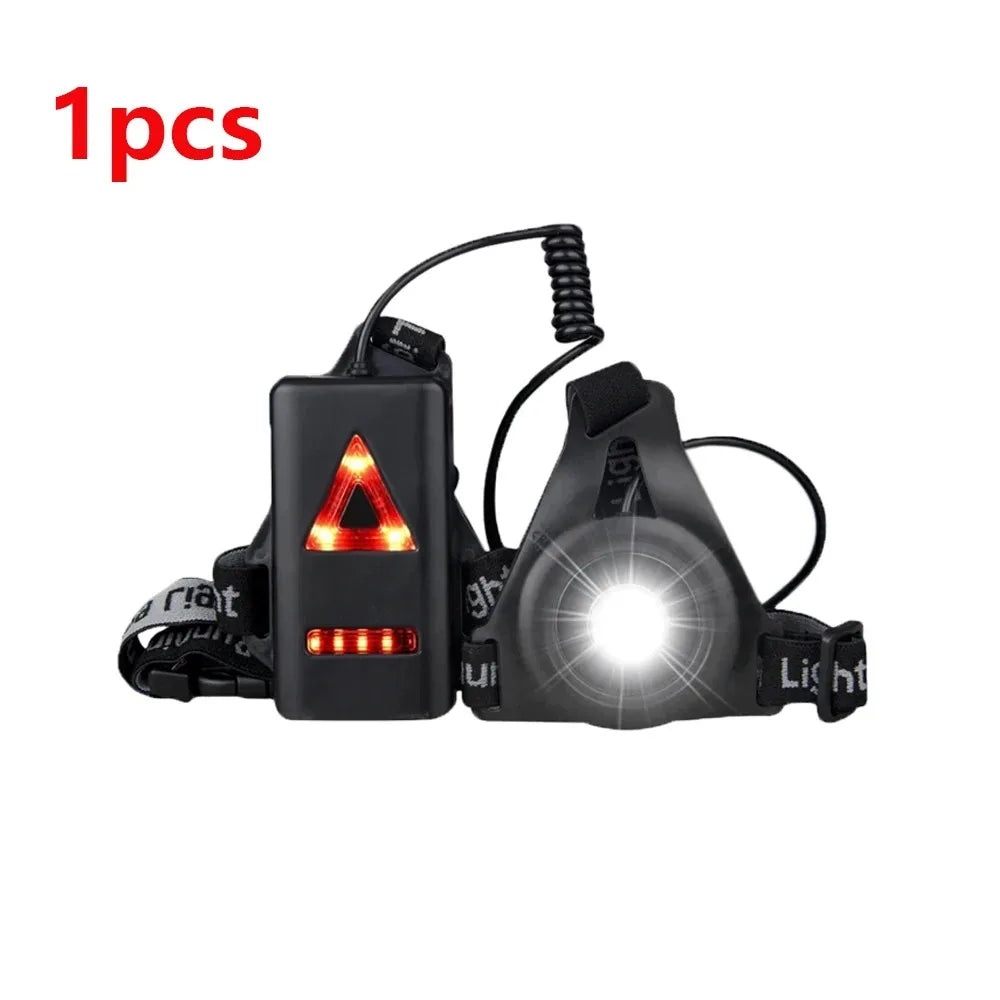 USB Rechargeable LED Chest Strap Light – Portable Night Running Safety Lamp | Battery Included | RUNGEAR