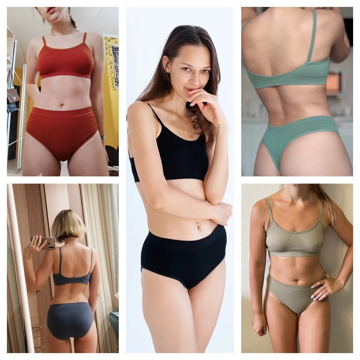 Women's Underwear Sets: U-Back, Push Up Bralette and Breathable Briefs / Rungear