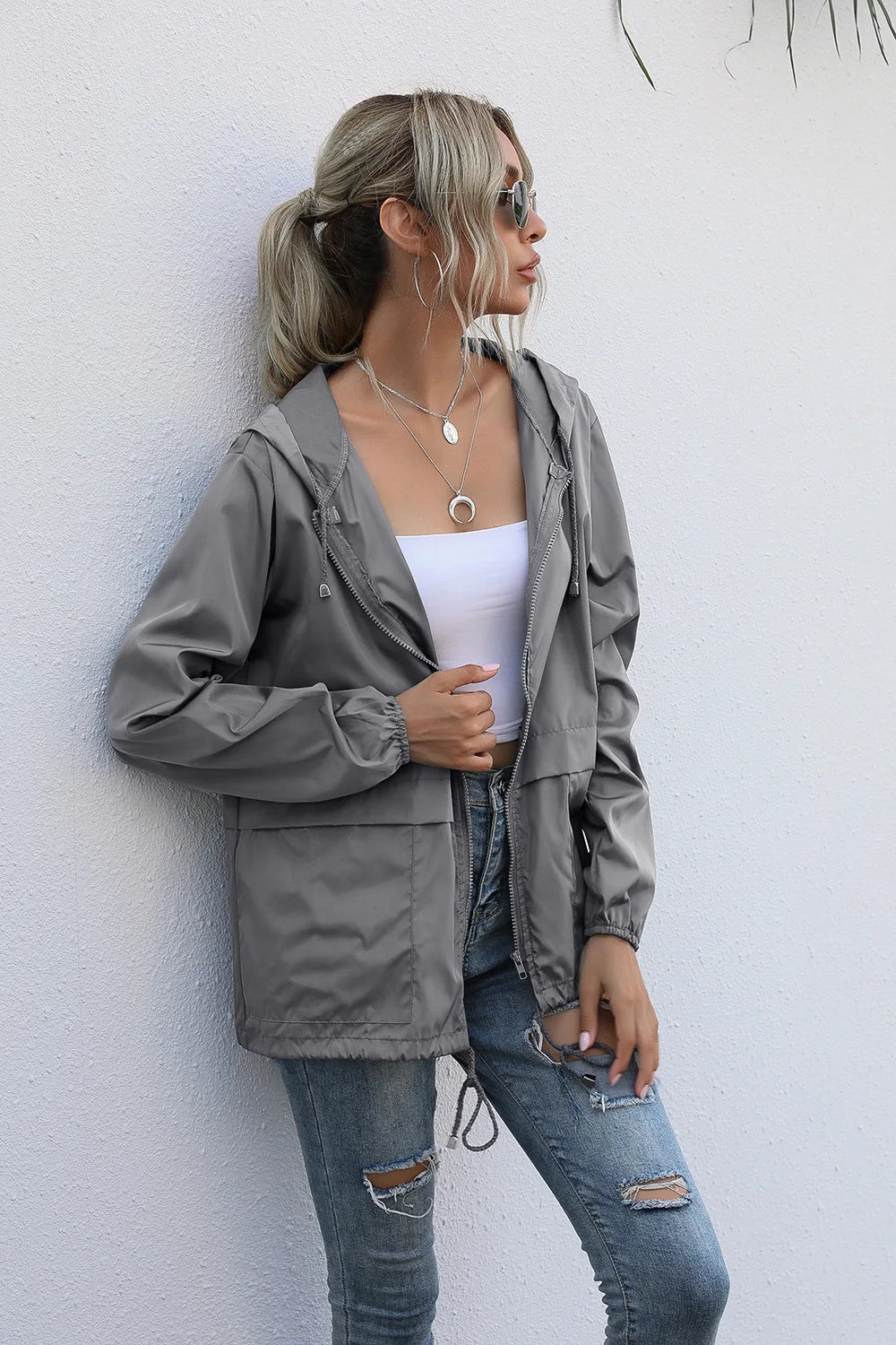 Women's Jackets Apparel: Ultralight, Waterproof, Windproof, Slim Hooded Windbreaker Jacket / Rungear