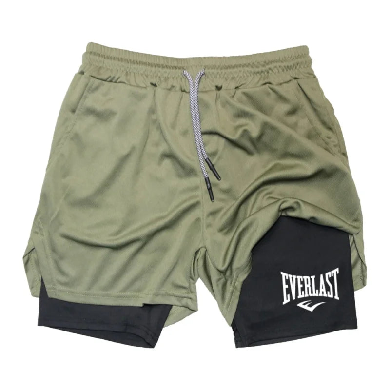 Men's 2-in-1 Compression Training Shorts | Moisture-Wicking Quick-Dry