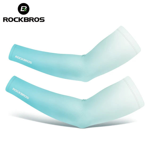 Compression Apparel Gear: ROCKBROS Breathable, Quick-Dry UV Protection Ice Fabric Sports Arm Sleeves / Rungear