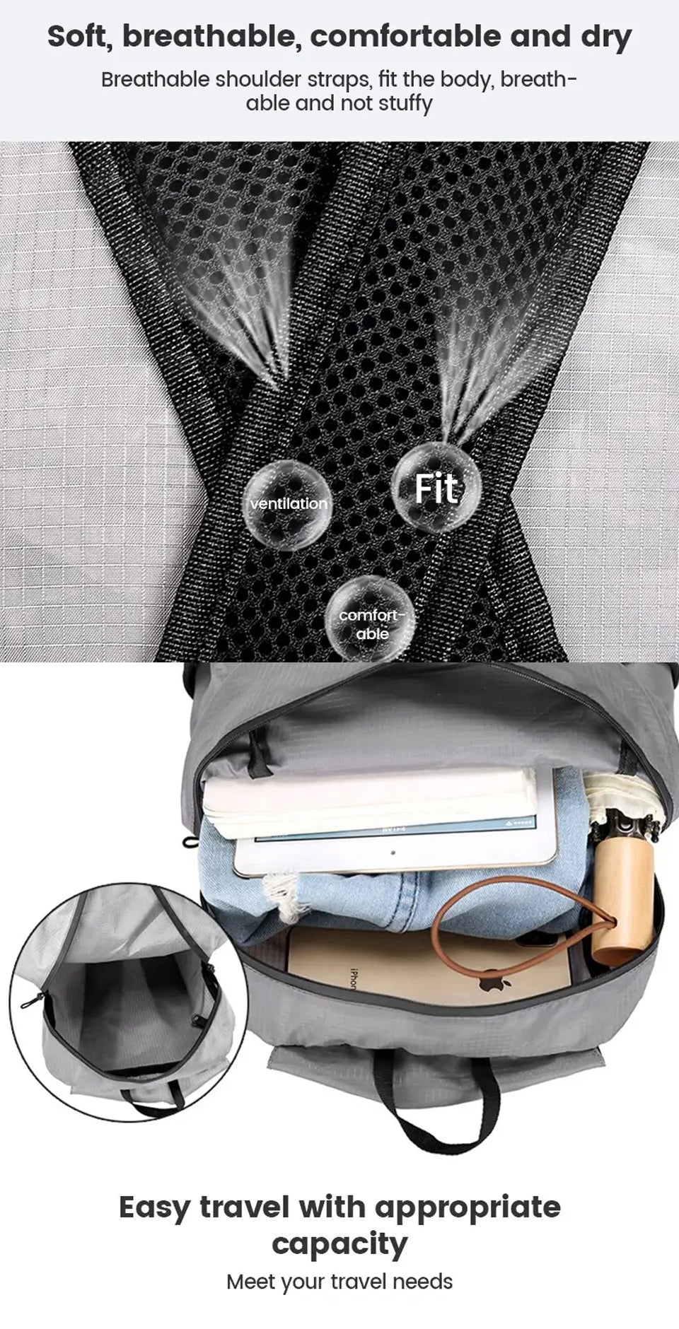 20L Ultralight Foldable Hiking Daypack | Waterproof Packable Backpack with Rain Cover