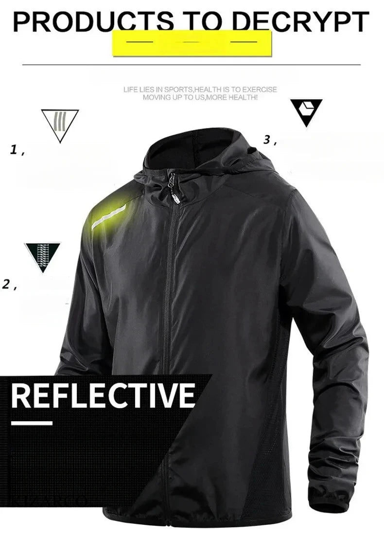 Running Reflective Apparel: 2025 Unisex, Hooded, Gradient Colour, Breathable Sports Jacket / Rungear