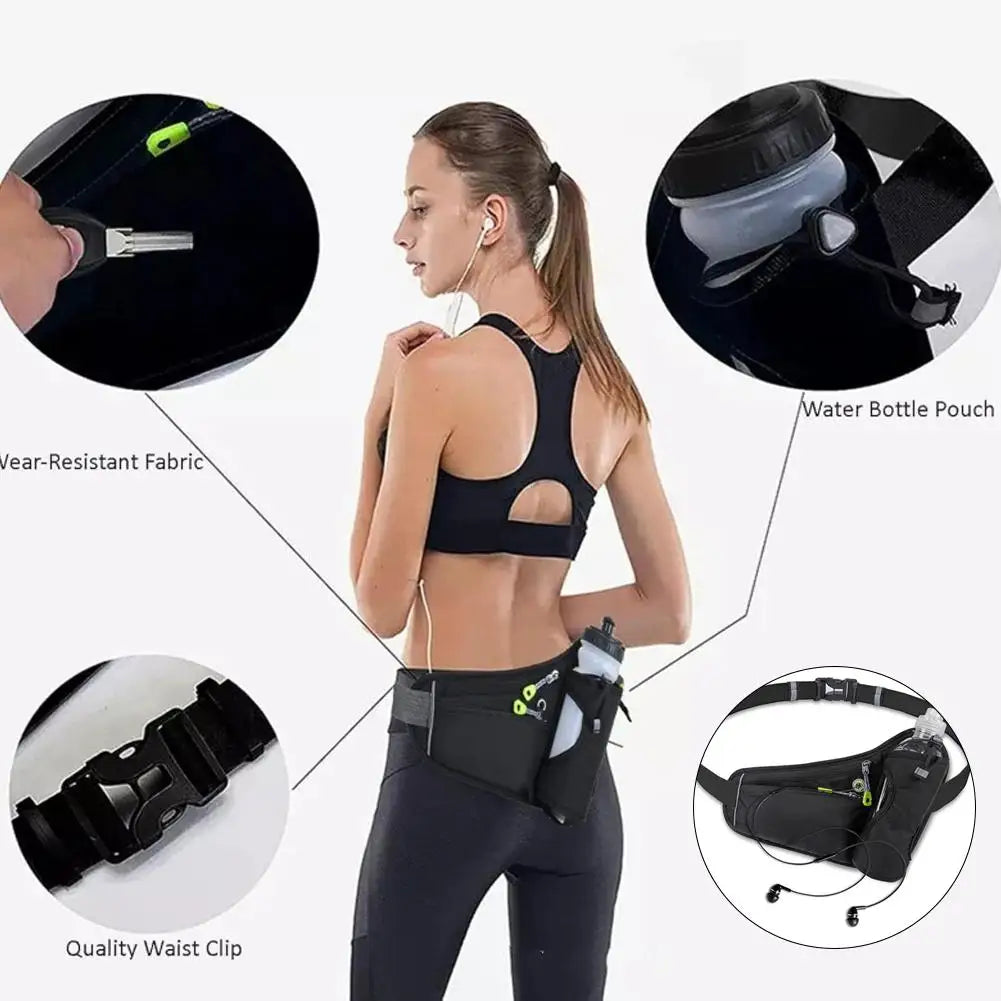 Running Hydration Waist Bag with Water Bottle Holder & Phone Pocket – Lightweight Sports Fanny Pack for Gym, Cycling & Hiking | RUNGEAR
