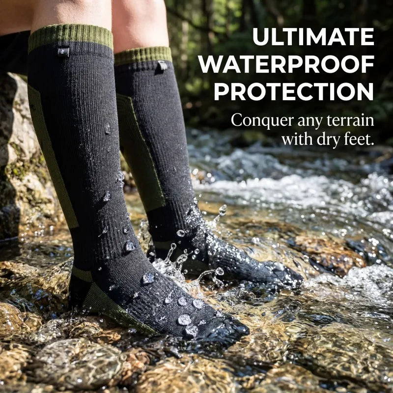 Men's Socks Accessories: Men's Waterproof, Breathable, Anti-Slip, Knee-High Hiking Socks for All Sports, Hiking, Running / Rungear
