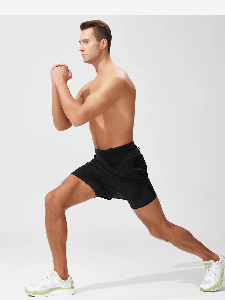 Men's Activewear Shorts: Summer Double Layer, Quick Dry, Breathable Running Sports Shorts / Rungear