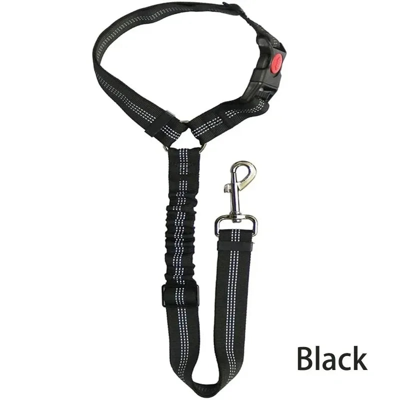 2-in-1 Dog Car Safety Belt & Leash – Reflective Breakaway Adjustable Nylon Seatbelt for Small & Large Dogs | All Seasons