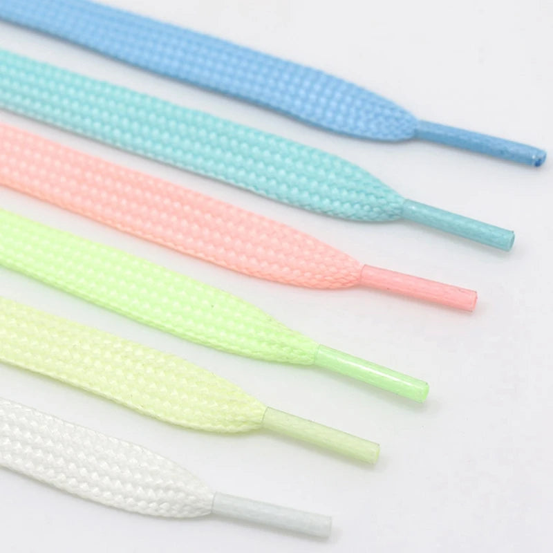 Luminous Glow-in-the-Dark Shoelaces – 6 Colours, Flat Design for Party, Night Running & Casual Wear