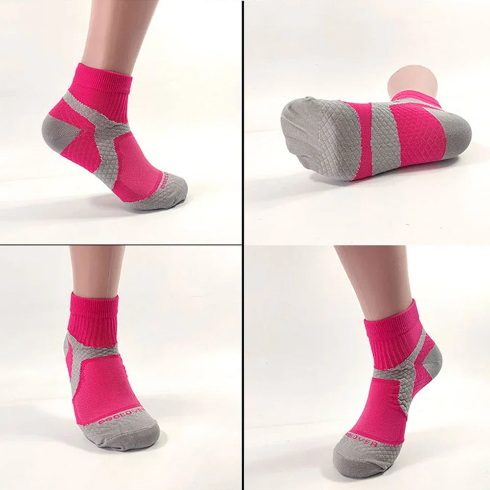 Running Compression Apparel: 1 Pair Unisex Circulation Compression, Arch Support Ankle Socks / Rungear