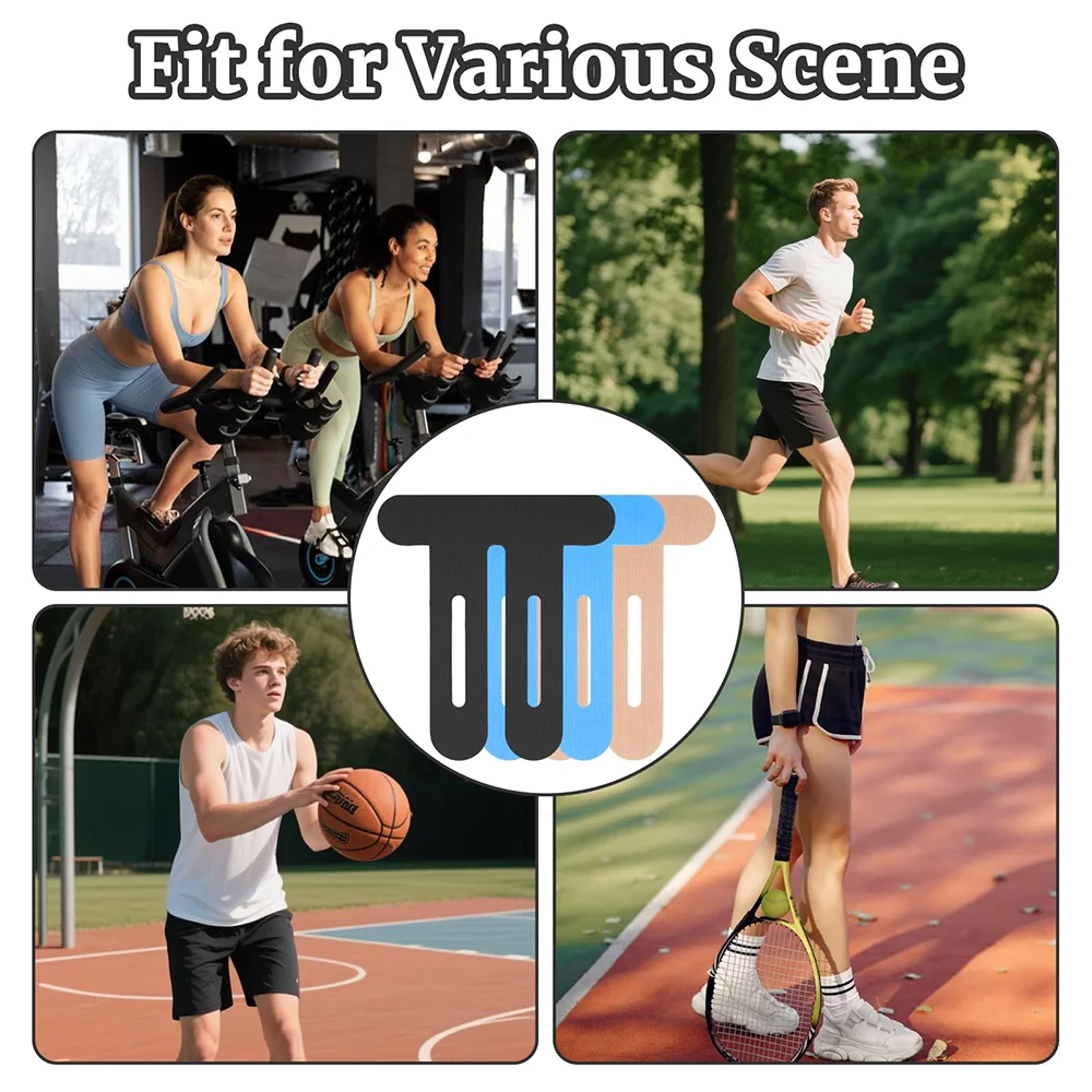 Pre-Cut Kinesiology Tape for Knees | Waterproof & Breathable Athletic Support (10 Pack)